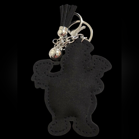 Festive Frosty Snowman Rhinestone Bag Charm Keychain - Picture 2 of 2